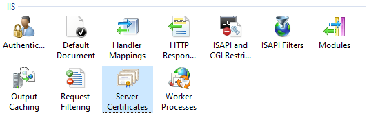 Screenshot of the IIS Server Certificates link