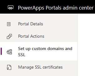 Screenshot of PowerApps Portals admin center